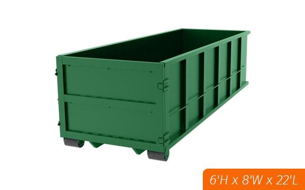 our pricing for thirty-yard dumpsters is typically based on a flat fee, plus additional fees depending on location, rental period, and weight of the debris